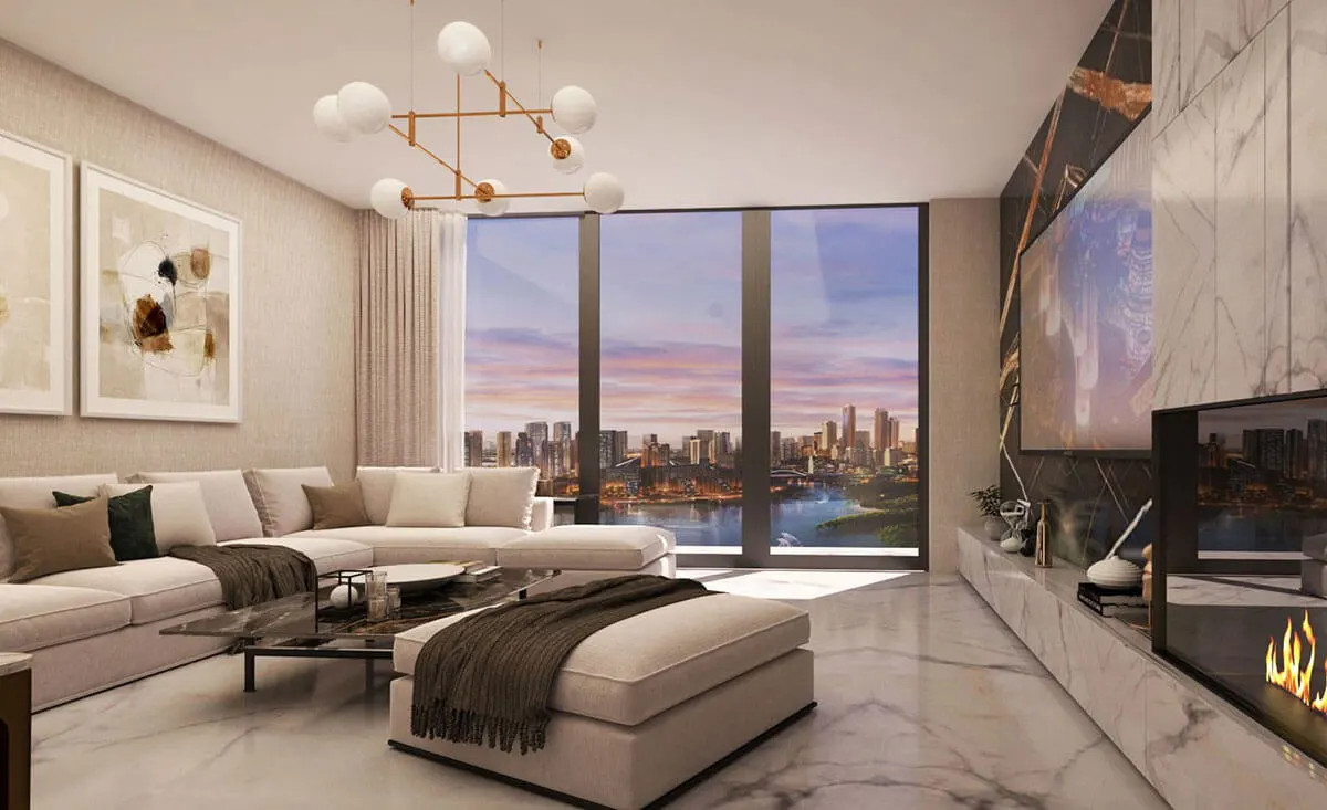 Binghatti Luna, JVC Dubai - Living Room Design